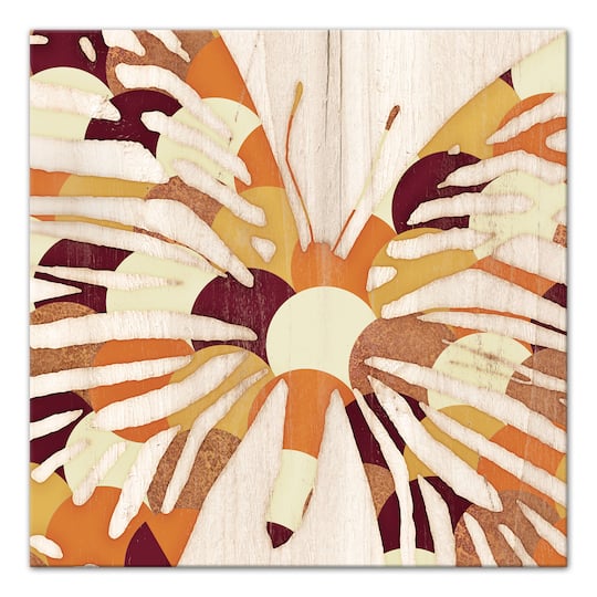 Spice Tone Butterfly Sillhouette 20" x 20" Canvas Wall Art